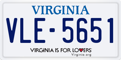 VA license plate VLE5651
