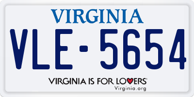 VA license plate VLE5654