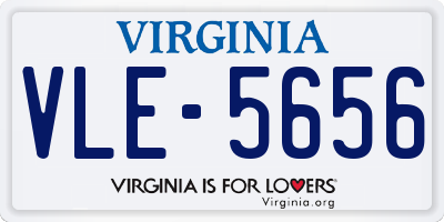 VA license plate VLE5656