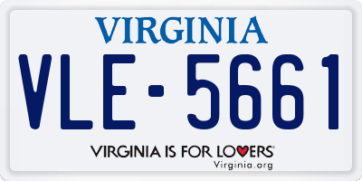 VA license plate VLE5661