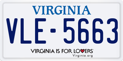 VA license plate VLE5663