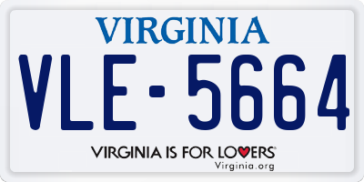 VA license plate VLE5664