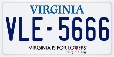VA license plate VLE5666
