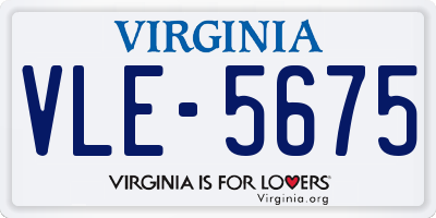 VA license plate VLE5675