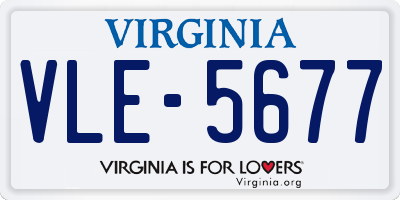 VA license plate VLE5677