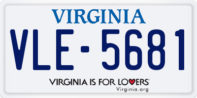 VA license plate VLE5681