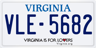 VA license plate VLE5682