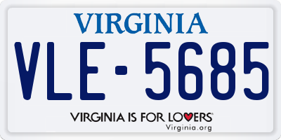 VA license plate VLE5685