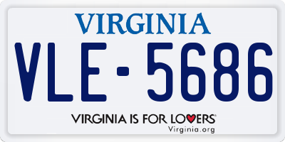 VA license plate VLE5686
