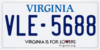 VA license plate VLE5688