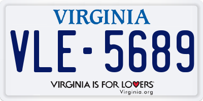 VA license plate VLE5689