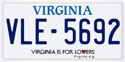 VA license plate VLE5692