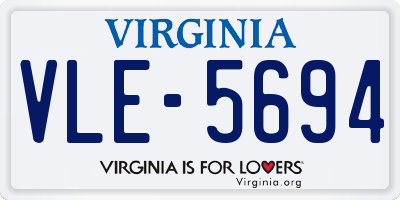 VA license plate VLE5694