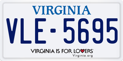VA license plate VLE5695