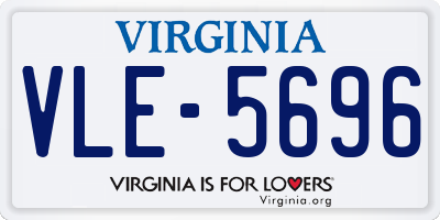 VA license plate VLE5696