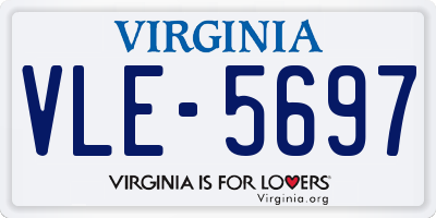VA license plate VLE5697