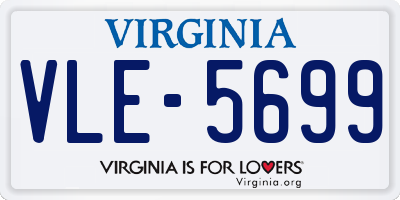 VA license plate VLE5699
