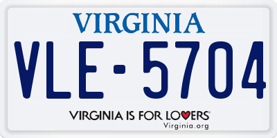 VA license plate VLE5704