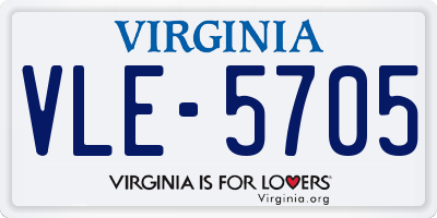 VA license plate VLE5705