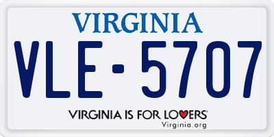 VA license plate VLE5707