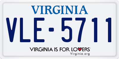 VA license plate VLE5711