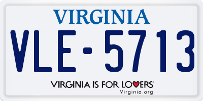 VA license plate VLE5713
