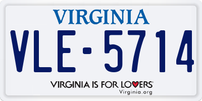VA license plate VLE5714