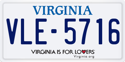 VA license plate VLE5716