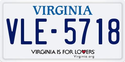 VA license plate VLE5718