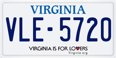 VA license plate VLE5720