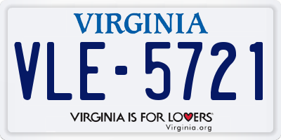 VA license plate VLE5721