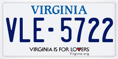 VA license plate VLE5722