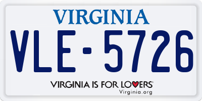 VA license plate VLE5726