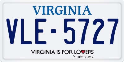 VA license plate VLE5727