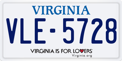 VA license plate VLE5728