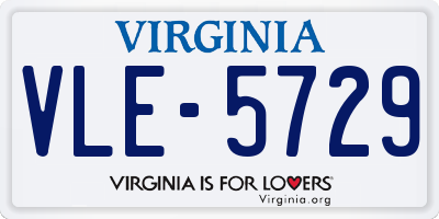 VA license plate VLE5729
