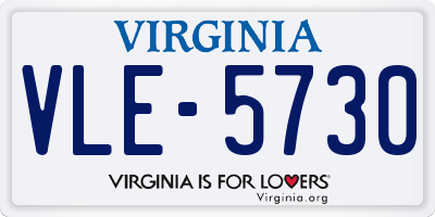 VA license plate VLE5730