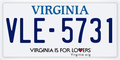VA license plate VLE5731