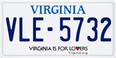 VA license plate VLE5732