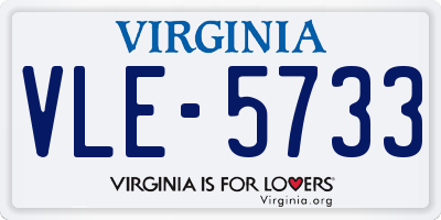 VA license plate VLE5733