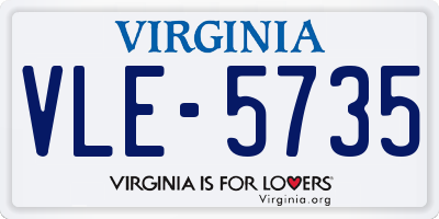 VA license plate VLE5735