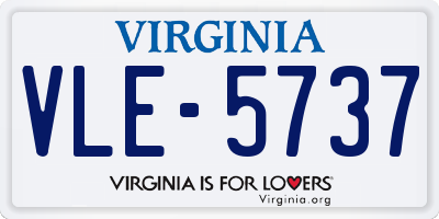 VA license plate VLE5737