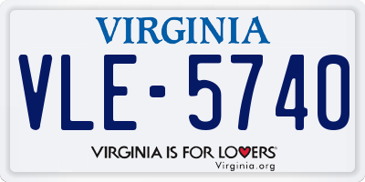 VA license plate VLE5740