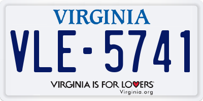 VA license plate VLE5741