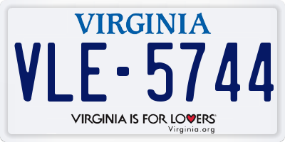 VA license plate VLE5744