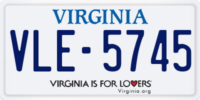 VA license plate VLE5745