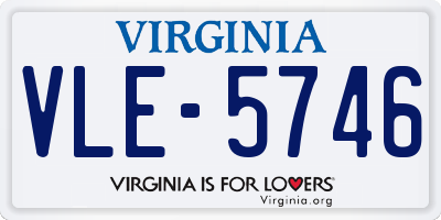 VA license plate VLE5746