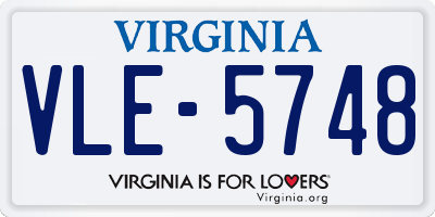 VA license plate VLE5748