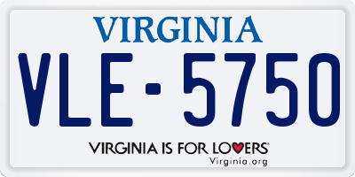 VA license plate VLE5750