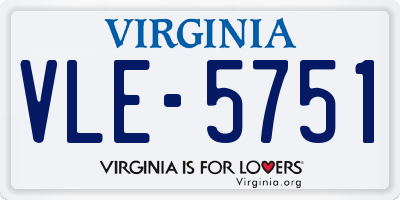VA license plate VLE5751